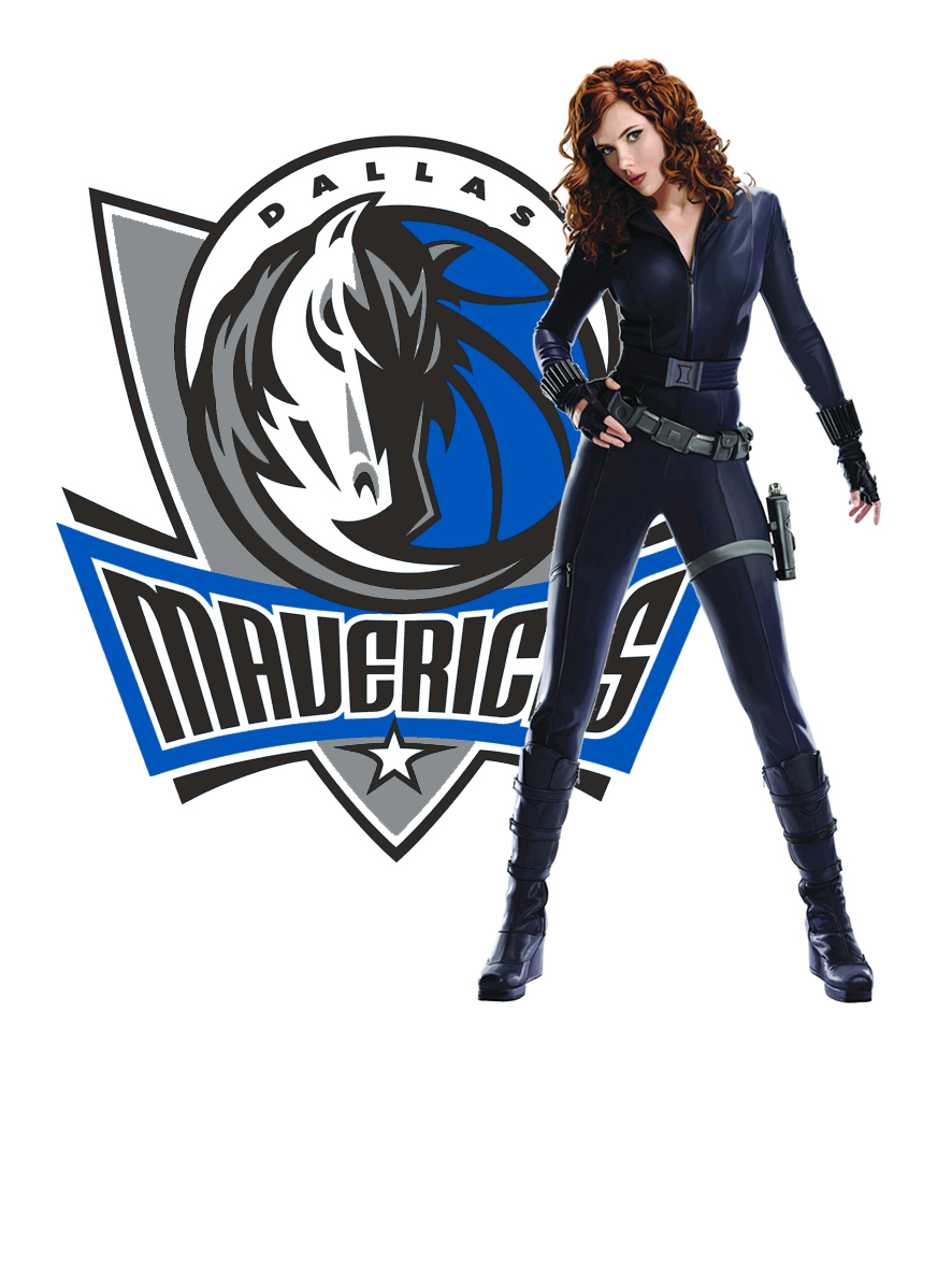 Dallas Mavericks Black Widow Logo vinyl decal